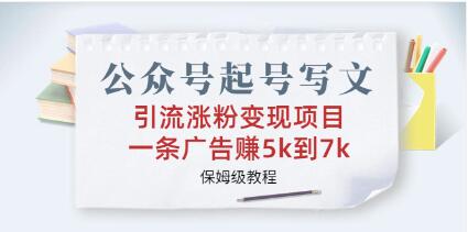 公众号运营和文章创作实现引流、增加粉丝及实现盈利策略的项目