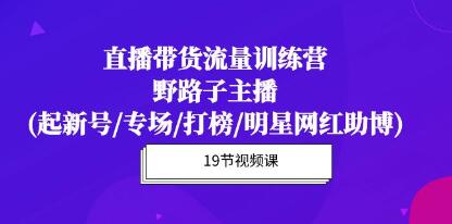 野路子主播的《直播带货流量特训营》：新号开播、专场活动、打榜竞赛与明星网红助力