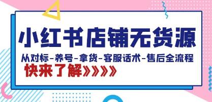 《从零开始：在小红书中建立店铺的全面指南，包括对标、养号、采购、客服对话和售后服务》