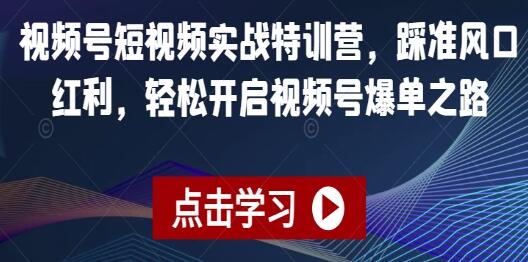 《短视频实战特训营》：抓住风口机遇，轻松实现视频号爆款之路