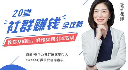麦子《20堂社群运营赚钱攻略》：即学即用的全体系社群掘金大课